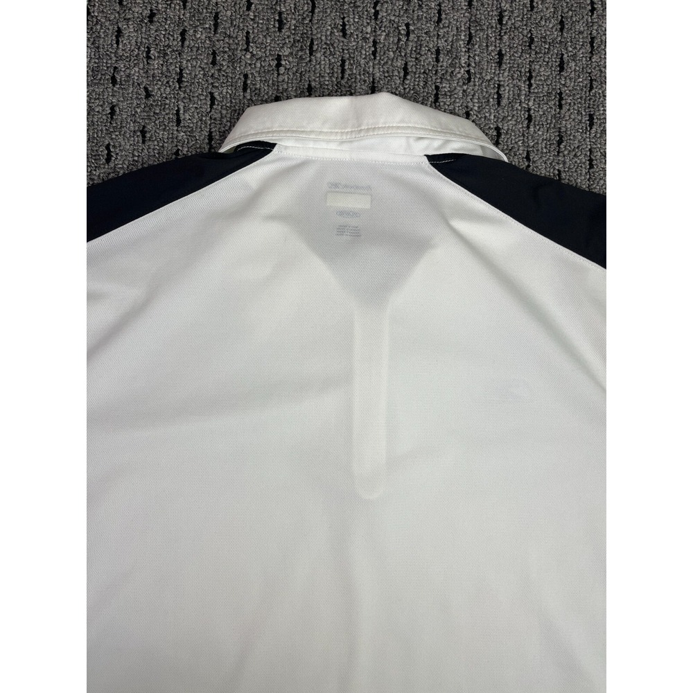 Reebok Play‎ Dry Large White Black Polo Zip-Up - Picture 7 of 11